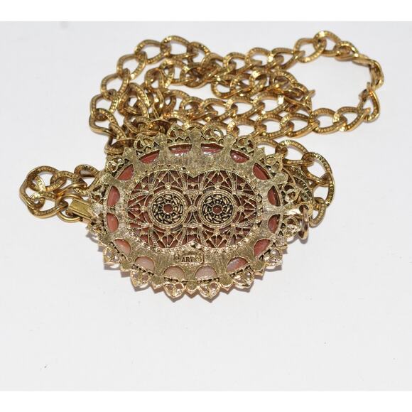 ART Lucite Carving of Victorian Revival Cameo Venus Aphrodite & Child Necklace - Picture 6 of 7